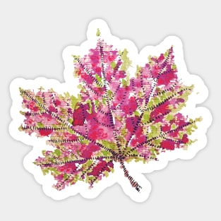 Abstract Colorful Watercolor Autumn Leaf Sticker